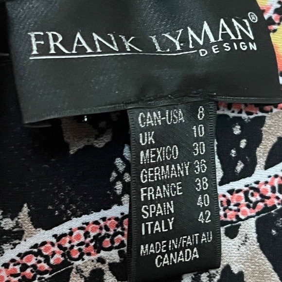 EUC Frank Lyman Design Abstract Stretch Knit Cocktail Dress Size 8 - Picture 10 of 12